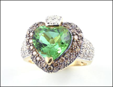 Prasiolite and Diamond Ring in 14k Yellow Gold MAIN