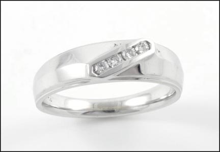Men's Diamond Band in 14K White Gold LARGE