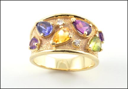 Multi Gemstone Ring in 14K Yellow Gold MAIN