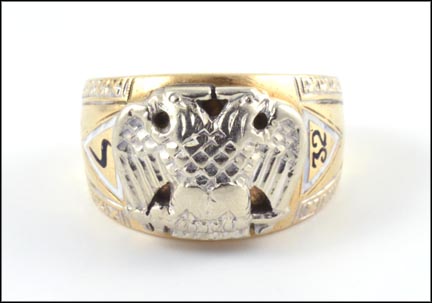 Masonic 32nd Degree Ring in 10K Yellow Gold MAIN