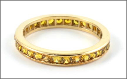 Yellow Sapphire Eternity Ring in Yellow Gold LARGE