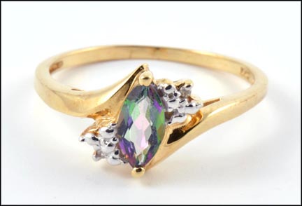 Mystic Topaz Ring in 10K Yellow Gold LARGE