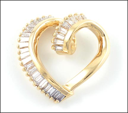 Diamond Baguette Pendant in 14K Yellow Gold MAIN