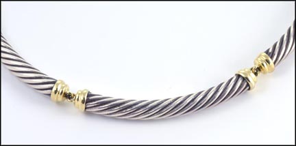 Yurman Cable Necklace in Sterling Silver and 14K Yellow Gold MAIN