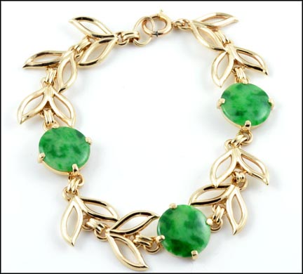 Jadeite Bracelet in 14K Yellow Gold MAIN
