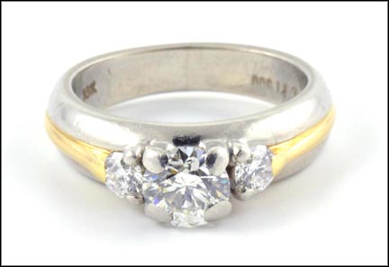 Diamond Ring in Platinum and 18K Yellow Gold MAIN