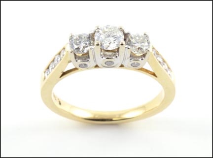 Three Stone Diamond Ring in 14K Yellow Gold MAIN