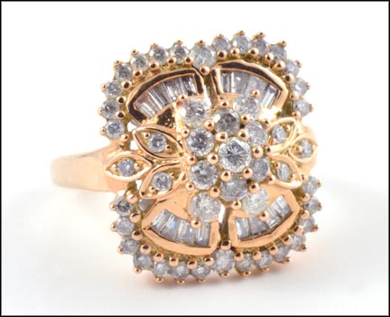 Diamond Cluster Ring in 14K Rose Gold MAIN