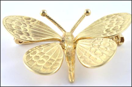Butterfly Pin in 14K Yellow Gold MAIN