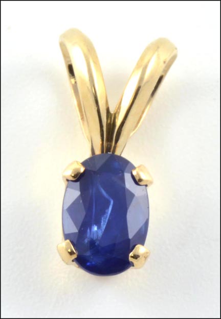 Sapphire Pendant in 14K Yellow Gold LARGE