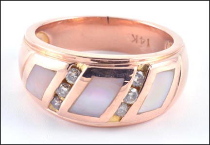 Mother of Pearl Band in 14K Rose Gold MAIN