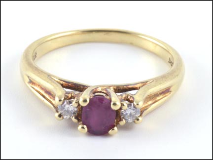 Ruby Ring in 10K Yellow Gold LARGE