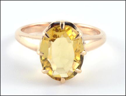 Vintage 1890's Citrine Ring in Yellow Gold MAIN