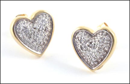 Heart Earrings in 14K Yellow Gold LARGE