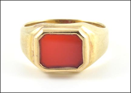 Carnelian Ring in 10K Yellow Gold LARGE