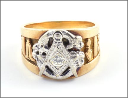 Masonic Blue Lodge Ring in 10K and 14K Yellow Gold MAIN
