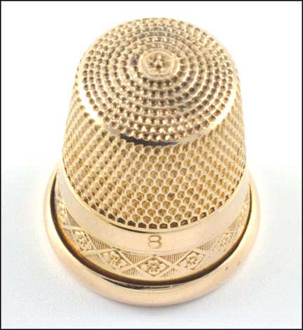 Vintage Thimble, 1900-1910 in Yellow Gold LARGE
