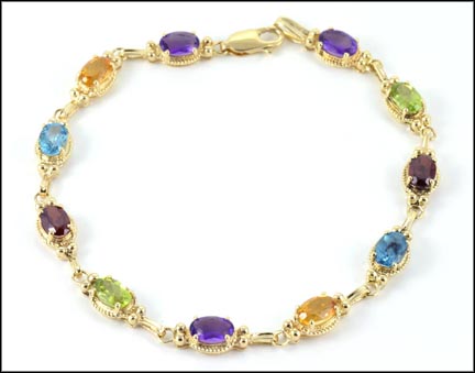 Multi-Stone Bracelet in 14K Yellow Gold MAIN