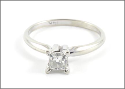 Princess Cut Diamond Engagement Ring in 14K White Gold MAIN