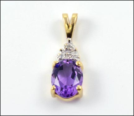 Amethyst Pendant in 10K Yellow Gold LARGE