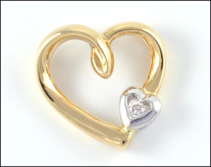 Heart Pendant in 14K Two-Tone Gold MAIN