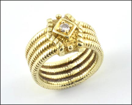 Wide Diamond Band in 14K Yellow Gold MAIN