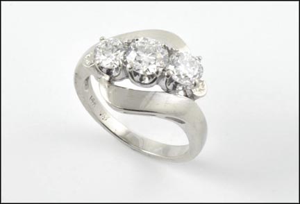 Three Stone Diamond Ring in 14K White Gold MAIN