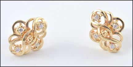Diamond Earrings in Yellow Gold LARGE