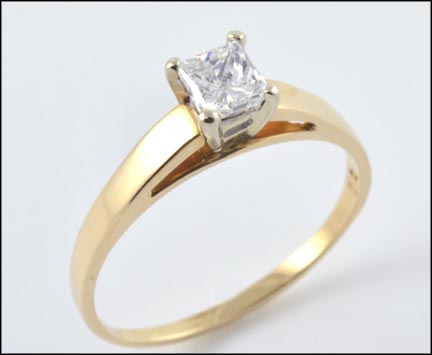 Princess Cut Engagement Ring in 14K Yellow Gold MAIN