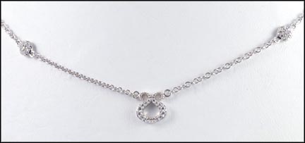Diamond Necklace in 18K White Gold LARGE