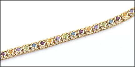Multi Gemstone Bracelet in 14K Yellow Gold MAIN