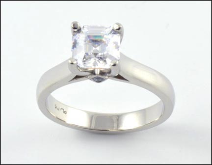 Ring Mount with Cubic Zirconia in Platinum MAIN