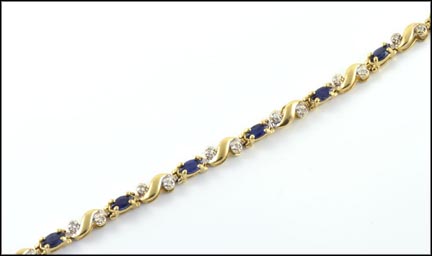 Sapphire Bracelet in 14K Yellow Gold LARGE