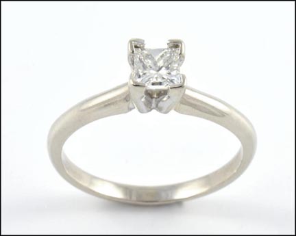 Princess Cut Engagement Ring in 14K White Gold MAIN