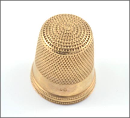 Vintage Thimble, 1900-1910 in Yellow Gold LARGE