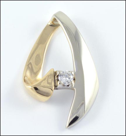 Diamond Slide Pendant in 14K Two-Tone Gold MAIN