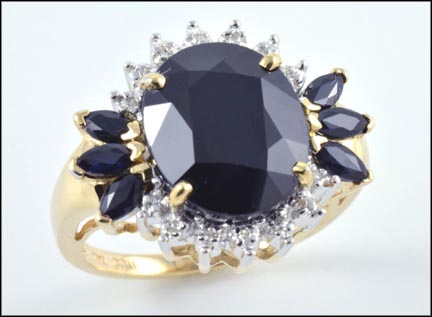 Sapphire Ring in 10K Yellow Gold LARGE