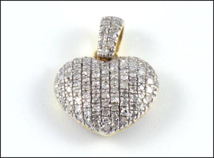 Pave' Diamond Heart Pendant in 10K Two-Tone Gold MAIN
