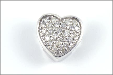 Diamond Heart Slide Pendant in 14K White Gold MAIN