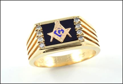 Masonic Blue Lodge Ring in 10K Yellow Gold LARGE