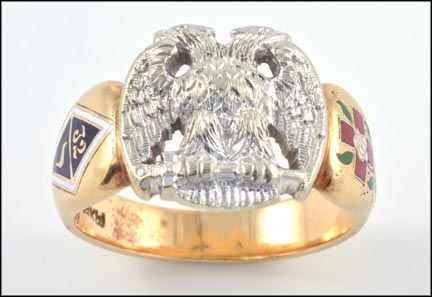 Masonic 32nd Degree Ring in 14K Two-Tone Gold MAIN