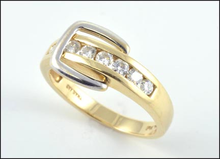 Diamond Buckle Band in 14K Two-Tone Gold LARGE