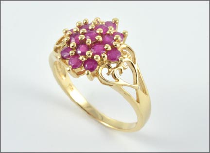 Ruby Cluster Ring in 14K Yellow Gold MAIN