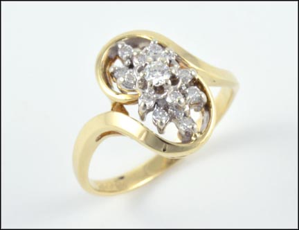 Diamond Cluster Ring in 14K Yellow Gold MAIN