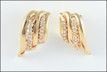 Diamond Earrings in 14K Yellow Gold LARGE