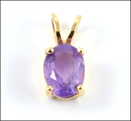 Amethyst Pendant in Yellow Gold LARGE