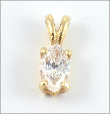 Marquise Cut Diamond Pendant in Yellow Gold MAIN