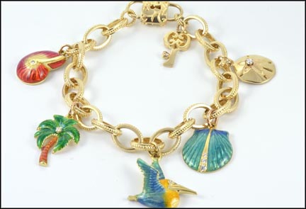 Gabriel & Co Bracelet with Enameled Charms in 14K Yellow Gold MAIN