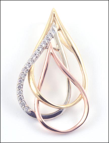 Pendant in 14K Yellow, Rose and White Gold MAIN