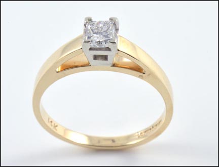 Princess Cut Engagement Ring in 14K Yellow Gold MAIN